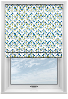 Chatsworth, Blue River - Motorised Roman Blind